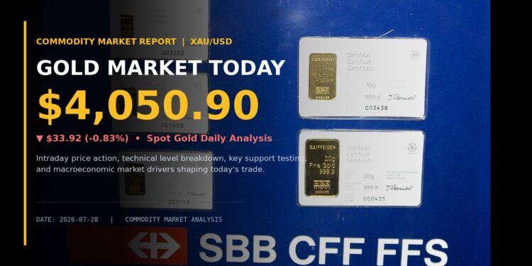 Gold price today cover image featuring 100g fine gold bullion bar and market price overlay